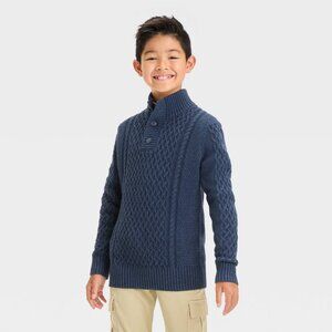 NEW Boys' Mock Neck Pullover Sweater - Cat & Jack™ Navy Blue Small 6/7